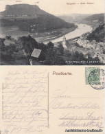 Ansichtskarte Königstein (Sächsische Schweiz) Ansicht Mit Lilienstein 1910  - Koenigstein (Saechs. Schw.)