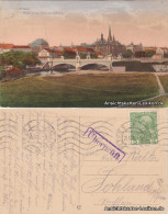 Postcard Pilsen Plzeň Totale Mit Franz-Josef-Brücke 1915  - Tchéquie