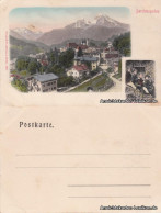 Berchtesgaden 2 Bild Panorama Und Bergwrk - Colorierte Ansichtskarte 1903 - Berchtesgaden