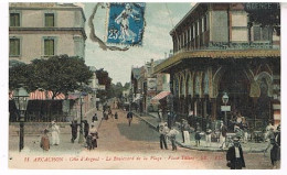 33   ARCACHON   LE  BOULEVARD  DE LA PLAGE  PLACE THIERS - Arcachon