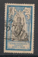 INDE - 1914 - N°YT. 33 - Brahma 25c Bleu - Oblitéré / Used - Usados
