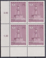 1972 , Mi 1382 ** (3) -  4er Block Postfrisch - Kunstschätze : Brunnen - Unused Stamps