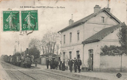 LE MESLE SUR SARTHE - La Gare (carte Vendue En L'état). - Gares - Avec Trains