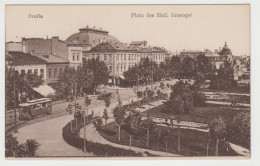 Romania - Braila Piata Sfintii Arhangheli Garden Park German Occupation Ww1 Feldpost Tram Strassenbahn Tramway Oldtimer - Roumanie