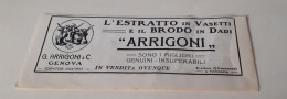 Pubblicità D'epoca Estratto In Vasetti E Brodo In Dadi Arrigoni - Advertising