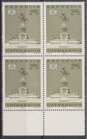 1972 , Mi 1384 ** (4) -  4er Block Postfrisch - Kunstschätze : Brunnen - Covers & Documents