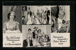 AK Das Määnzer Prinzenpaar Im 11x11 Fassnachtsjahr, Prinzessin Evmarie I. Und Prinz Hans I. 1959  - Carnival