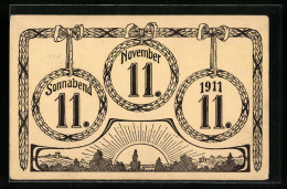 AK Seltenes Datum, 11.11.1911, Sonnenaufgang  - Astronomía