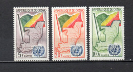 CONGO  N° 139 à 141    NEUFS SANS CHARNIERE COTE 3.50€    NATIONS UNIES - Mint/hinged