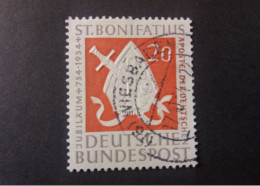 GERMANY ALLEMAGNE DEUTSCHE POST 1954 12 CENTENARIO DEL MARTIRIO DI SAN BONIFACIO CAT. YVERT N.75 - Usados