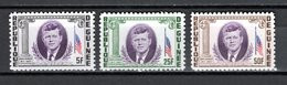 GUINEE N° 187 à 189  NEUFS SANS CHARNIERE COTE 1.70€  PRESIDENT  KENNEDY - Guinée (1958-...)