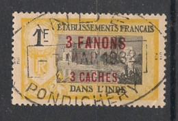 INDE - 1923-26 - N°YT. 73 - Pondichery 3fa3ca Sur 1f - Oblitéré / Used - Used Stamps