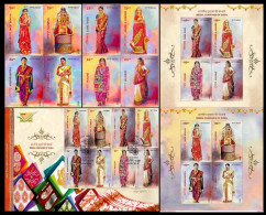 India 2023 BRIDAL COSTUMES OF INDIA - Collection: 8v Set + 2 Miniature Sheets + 2 FDC'S As Per Scan - Kostüme