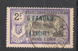 INDE - 1923-26 - N°YT. 74 - Pondichery 6fa6ca Sur 2f - Oblitéré / Used - Oblitérés