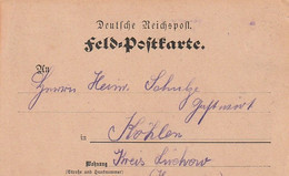 Deutsche Reichspost Feld-Postkarte - Nach Köhlen (63041) - Brieven En Documenten