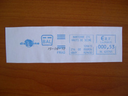EMA Bleu Sur Fragment  VK 423765 NANTERRE Avec Illustration  DISCOFONE - EMA (Printer Machine)