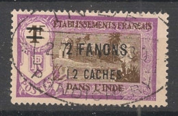 INDE - 1928 - N°YT. 84 - Pondichery 2fa12ca Sur 1f - Oblitéré / Used - Usados