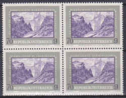 1972 , Mi 1389 ** (6) -  4er Block Postfrisch - 25 Jahre Verstaatlichte Elektrizitätswirtschaft - Covers & Documents