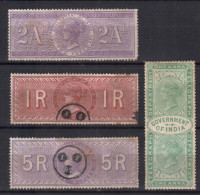 BRITISH INDIA  STAMP. QV   4 REVENUE   TAX.  USED - 1882-1901 Empire