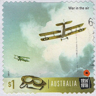 AUSTRALIA 2017 $1 Multicoloured, Centenary Of WWI 1917-War In The Air Die-Cut Self Adhesive Used - Usados