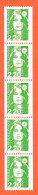 28655 / ⭐ Roulette Bande 5 Timbres Y-T N° 2718 ● Bicentenaire Marianne BRIAT JUMELET  2.20 Fr Verte France N** - Coil Stamps