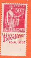 28583 / ⭐ Type PAIX 50c Publicité BLEDINE Pour Bébé  Y-T Yvert-Tellier N° 283 Type IV NEUF * - Sonstige & Ohne Zuordnung