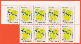 28645 / ⭐ ♥️ VIETNAM Bloc X9 Bord Feuille 1978 Série Chrisanthemum Sp. 40 Đồng Viet-Nam Chrysanthème 40 Dong - Viêt-Nam