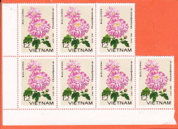 28638 / ⭐ ♥️ VIETNAM Bloc X7 Bord Feuille 1978 Série Chrisanthemum Sp. 12 Đồng Viet-Nam Chrysanthème 12 Dong - Vietnam