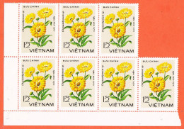 28639 / ⭐ ♥️ VIETNAM Bloc X7 Bord Feuille 1978 Série Chrisanthemum Sp. 12 Đồng Viet-Nam Chrysanthème 12 Dong - Viêt-Nam