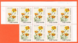 28642 / ⭐ ♥️ VIETNAM Bloc X9 Bord Feuille 1978 Série Chrisanthemum Sp. 30 Đồng Viet-Nam Chrysanthème 30 Dong - Vietnam