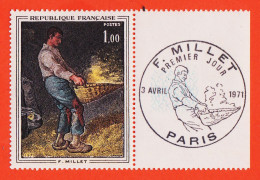 28543 / ⭐ Bord Feuille Yvert Y-T N° 1672 Obliteration 1er Jour MILLET Le Vanneur PARIS 3 Avril 1971 LUXE MNH**  - Nuovi