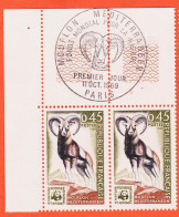 28529 / ⭐ Paire Bord Feuille Yvert Y-T N° 1613 Obliteration Premier 1er Jour 11-10-1969 MOUFLON Mediterranéen MNH**  - Unused Stamps