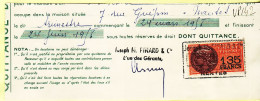 28608 / ⭐ Timbre Fiscal 135 Francs Quittance Loyer 24-03 Au 24-06 1958 Tampon PINARD Gerant Nantes Loire Atlantique - Otros & Sin Clasificación