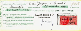 28607 / ⭐ Timbre Fiscal 0.75 NF Quittance Loyer Tampon PINARD Gerant Rue Guepin 24-03-1960 Nantes - Autres & Non Classés