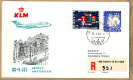 28623 / ⭐ Swissair KLM Royal Dutch Airlines DC-9 JET  GENEVE-AMSTERDAM Recommandé 25-04-1966  Genève Aéroport - Lettres & Documents