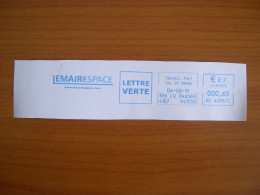 EMA Bleu Sur Fragment  HU 428877 CRETEIL  Avec Illustration  LEMAIRESPACE - EMA (Printer Machine)