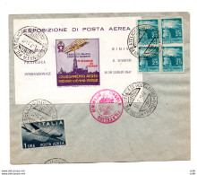 Mostra Filatelica Di Posta Aerea Del 18.7.47 - Foglietto Erinnofilo - Luchtpost