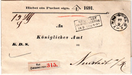 NDP 1869, K2 HANNOVER U. R3 Neustadt Am Rübenberge Auf Vordruck Paket Brief - Cartas & Documentos