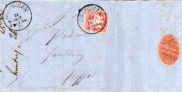 Bayern 1871, K1 BURGHAUSEN M. JZ Auf Brief M. 3 Kr. U. Rs. Firmenetikett - Cartas & Documentos