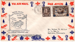 Canada 1933, CHARLOTTETOWN-GRINDSTONE ISLAND 1st.-Flight Cover With 2+6/5 C. - Histoire Postale