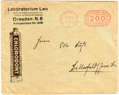 DR 1923, 200 Mk. Post-Freistempel Auf Leo Chlorodont Reklame Umschlag V. Dresden - Cartas & Documentos