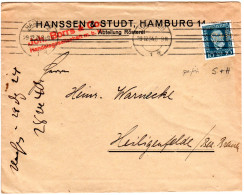 DR 1924, 10 Pf. M. Perfin Firmenlochung Auf Brief V. Hamburg - Lettres & Documents