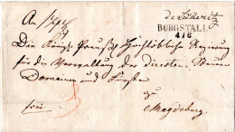 Preussen 1842, Sachsen-Anhalt-L2 BURGSTALL Auf Brief M. Interessantem Inhalt! - [Voorlopers