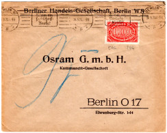 DR 1923, 100T. Mk. M. Perfins Auf Firmen Orts-Brief V. Berlin - Covers & Documents