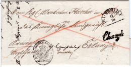 Bayern 1850, HKS ALTDORF U. L1 Chargé Auf Armensache Reko Brief N. Erlangen - Storia Postale