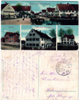 Gruss Aus Gessertshausen M. Gasthaus, Bahnhof, Forsthaus, 1916 Gebr. Farb-AK - Autres & Non Classés