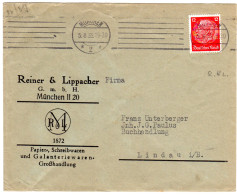 DR 1935, 12 Pf. M. Perfin Auf Firmen Brief V. München. - Lettres & Documents