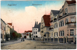 Deggendorf, Bahnhofstr. M. Gebäuden U. Personen, 1912 Gebr. Farb-AK - Andere & Zonder Classificatie