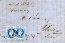 Österreichische Post I.d. Levante 1872, 2x10 S. Auf Brief V. Smirne I.d Schweiz. - Oostenrijkse Levant