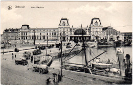 Belgien, Ostende, Gare Maritime, Bahnhof M. Hafen U. Schiffen, Ungebr. Sw-AK - Gares - Sans Trains